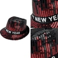 thumbnail image 2 of Sequined Hat for Women Men New Year Eve Panama Hat Roll Brims Hat Cosplay Costume Adult Theme Party Accessory, 2 of 8