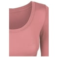 thumbnail image 4 of KOGMO Womens Long Sleeve Crop Top Solid Round Neck T Shirt, 4 of 8