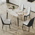 thumbnail image 7 of LUFTUT Dining Table for 4, Rectangular Faux Marble Dining Table Top with Metal Frame, Modern Kitchen Dining Room Table, 7 of 7