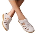 thumbnail image 4 of Comfortable Sandals for Women Oofos Womens Women's Fashion Casual Hollow Fashionable Summer And Fall Style Fashion Casual Beach Flat Sandals Beige, 4 of 8