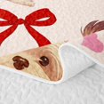 thumbnail image 5 of Homewish Valentine Pet Dog Twin Quilt Set,Rose Floral Bowknot Twin Coverlet Set,Cream,2-Piece, 5 of 7
