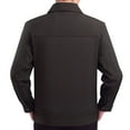 thumbnail image 3 of Maoxin Men's Coats and Jackets Men's Solid Color Zipper Pocket Long Sleeved Lapel Casual Jacket Coffee XL, 3 of 3