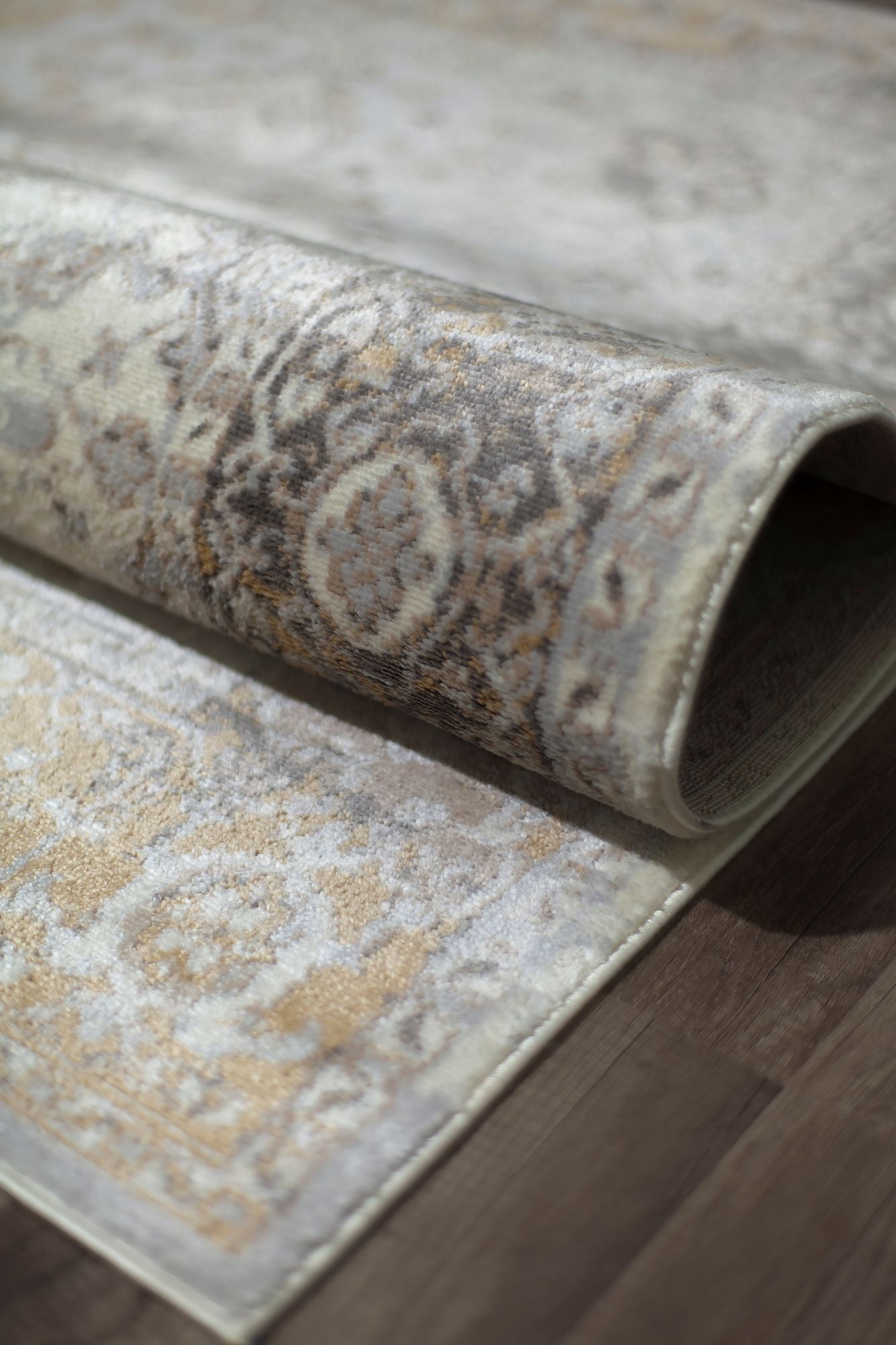 Rugs America Leopold LX60A Grey Charm Oriental Transitional Cream Area Rug, 9'x12'