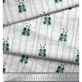 thumbnail image 2 of Soimoi White Rayon Fabric Bamboo Panda Jungle Print Fabric by the Yard 56 Inch Wide, 2 of 3