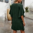 thumbnail image 4 of Womens Linen Coverups Dress Batwing Sleeve Beach Vacation Dress Summer Casual Going Out Dress Army Green, 2XL, 4 of 6