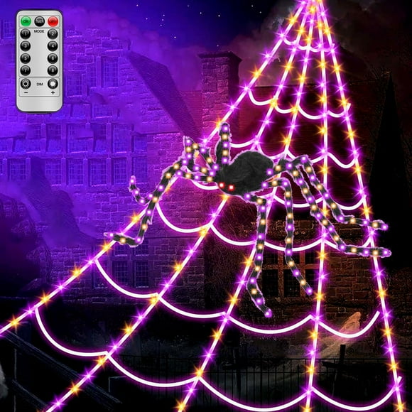 Luces decorativas de telarañas para Halloween LCHUANG, 250 LED