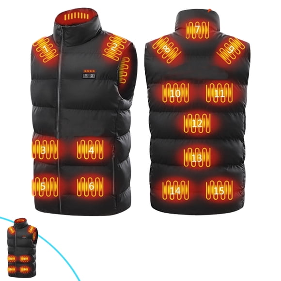 Oxodoi Deals Clearance Winter Men's Heated Vest with Battery Pack ,Lightweight Waterproof Rechargeable Electric Heated Vest for Men Women (Battery Pack Not Included)