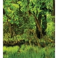 thumbnail image 3 of Rainforest Duvet Cover Set, Trees with Moss Natural Paradise Silence in the Wild Nature Relaxation Illustration, Decorative 2 Piece Bedding Set with 1 Pillow Shams, Twin Size, Green, by Ambesonne, 3 of 3
