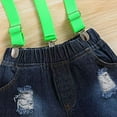 thumbnail image 6 of GRNSHTS Baby Boys 1st Birthday Shark Outfit Short Sleeve Shark Romper Suspenders Ripped Denim Pants Clothes Set 12-18 Months, 6 of 14