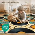 thumbnail image 4 of ODIKA 5'x7' Washable Area Rug Music Sound Note Equipment Nostalgic Entertainment Round Movie for Guest Room, Lounge, Apartment, Non-Slip Low Profile, Stain Resistant, 4 of 7