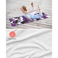 thumbnail image 4 of Purple Stripe Yoga Towel for Hot Yoga Non Slip, Black Grey White Gradient Striped Geometric Yoga Mat Towel Absorbent Yoga Sweat Towels Microfiber Hot Yoga Blanket for Bikram Pilates 26"x70", 4 of 7