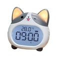 thumbnail image 4 of Reloj despertador Corgi para niños, luz nocturna, multifuncional, doble alarma, reloj de mesa. gris, 4 of 9
