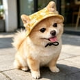 thumbnail image 5 of CHENjy Dog Bucket Hat with Ear Holes, Breathable Cotton Sun Hat Baseball Cap, Adjustable Summer Beach Hat for Small Medium Dogs, S,Yellow, 5 of 7