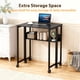thumbnail image 4 of QinaQin Escritorio plegable de 80 cm con ruedas, mesa compacta para computadora con estructura metálica y repisa, ideal para espacios pequeños, 4 of 7
