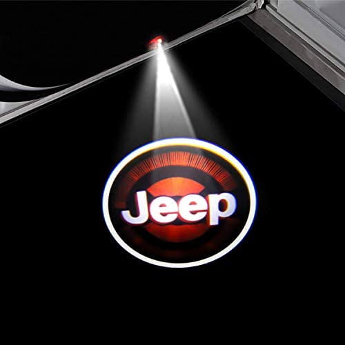 2Pcs Compatible with Jeep Wireless Car Door Logo Light LED HD