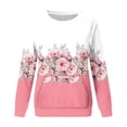 thumbnail image 4 of Meichang Chandails en Molleton pour Femmes Manches Longues Col Rond Coupe Ample Chandail Mode Tunique Graphique Florale Tops Chandails en Molleton à Blocs de Couleur avec Poche, 4 of 5