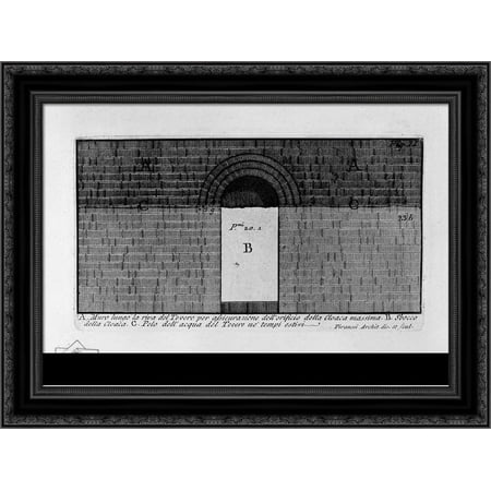 The Roman antiquities, t. 1, Plate XXII. Cloaca Maxima 24x20 Black Ornate Wood Framed Canvas Art by Piranesi, Giovanni Battista