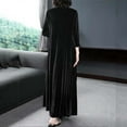 thumbnail image 4 of Prolriy Robe en Velours pour Femmes Printemps et Automne Nouvelle Robe Longue en Velours Doré Européenne et Américaine à Col Rond Fin pour Femmes 2025 Noir TTG, 4 of 5