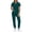 Green, variant on MOJOGO Scrub Set for Women V Neck Short Sleeve Top Jogger Pants with Pocket Summer 2 Piece Work Uniform Purple M