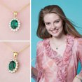 thumbnail image 5 of Jewelrypalace Vintage Princess Diana William Kate Middleton Oval 2.5ct Nano Russian Simulated Emerald Pendant Necklace 925 Sterling Silver Yellow Gold Plated, 5 of 6