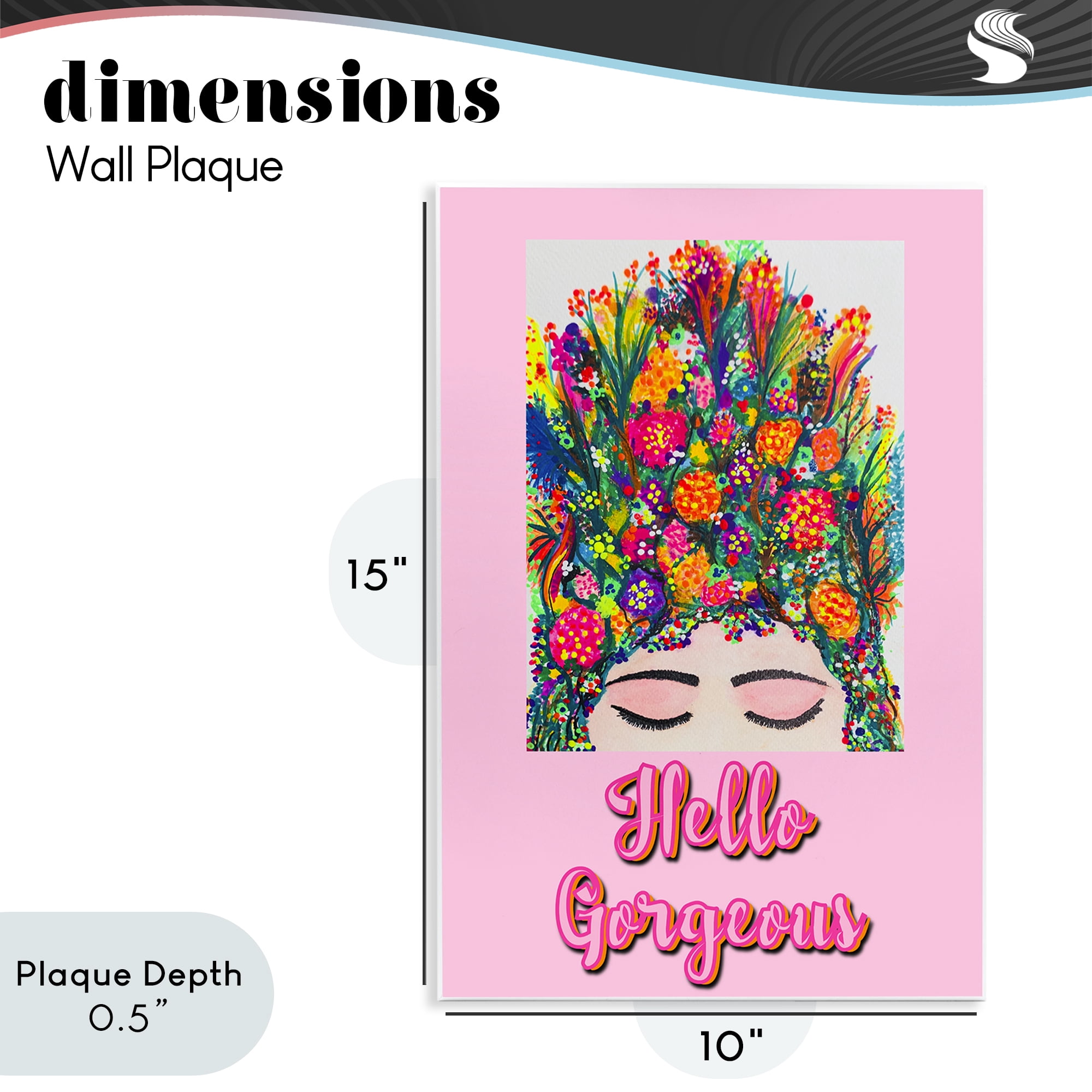 Stupell Industries Hello Gorgeous Floral Woman Wall Plaque Art, design by Pooja Dave