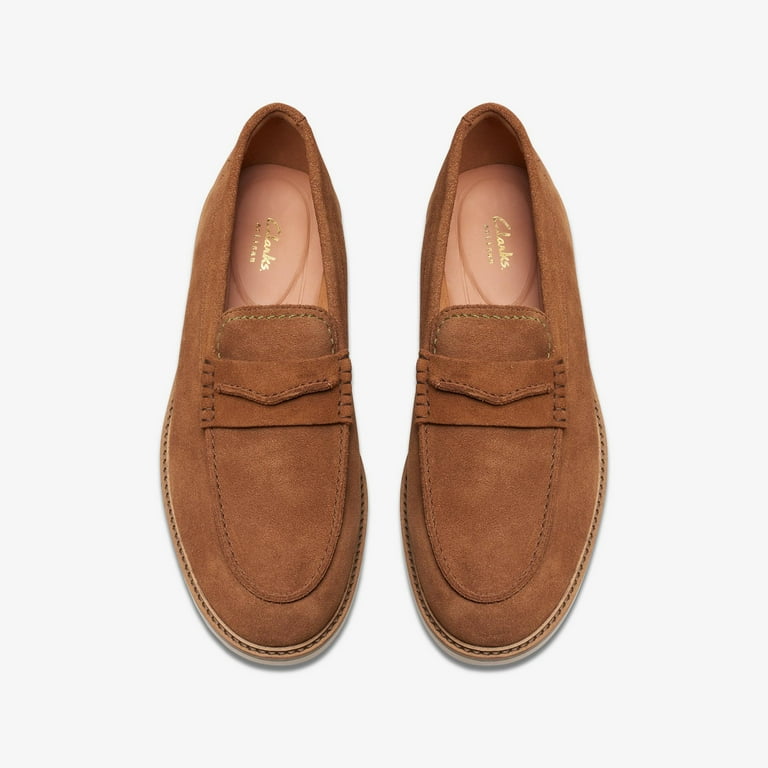 Clarks Men Shoes Atticus Lt Slip Cola Suede Walmart