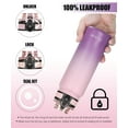 thumbnail image 4 of Oldley Stainless Steel Water Bottle, 20 Oz, Pink, Slim Bottle, kid waterbottle, with 3 Lids & Strap, 4 of 6