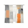 thumbnail image 6 of Modern Orange Beige Grey Sheer Curtains for Living Room Bedroom Abstract Geometric Oil Painting Sheer Curtains 72 Inch Long 2 Panels Set Light Filtering Curtain Window Treatments Drapes, 6 of 6