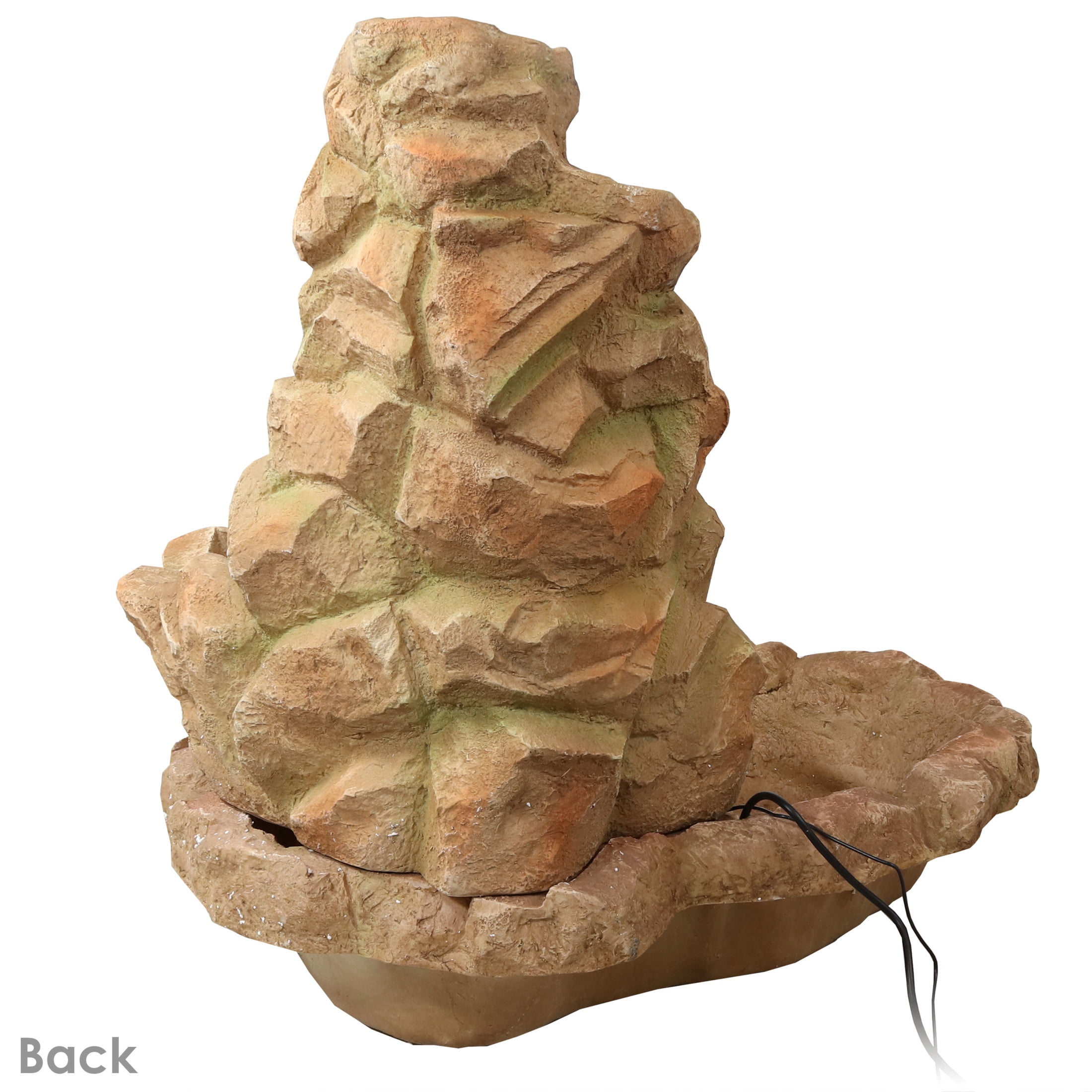 Sunnydaze Stone Springs Polyresin Outdoor Water Fountain with Lights