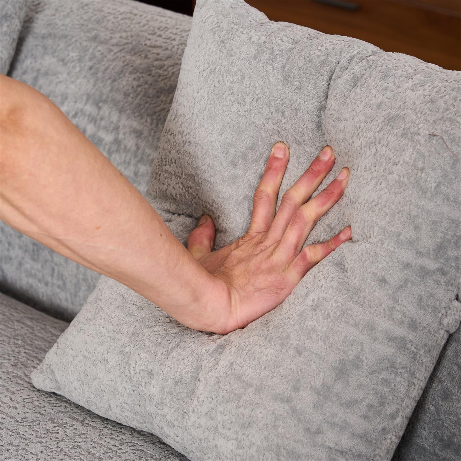 Demi Bonn 98" Cozy L-Shape Sectional Sofa with Curved Chaise, High-Density Foam, Chenille Modular Couch for Living Room, Supports 900 lbs, Gray