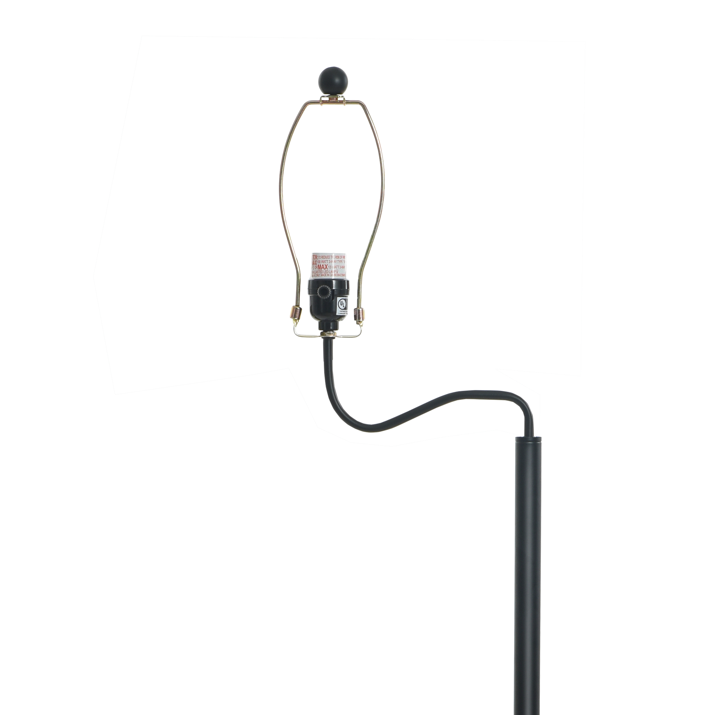 Mainstays Glass End Table Floor Lamp, Matte Black photo 5