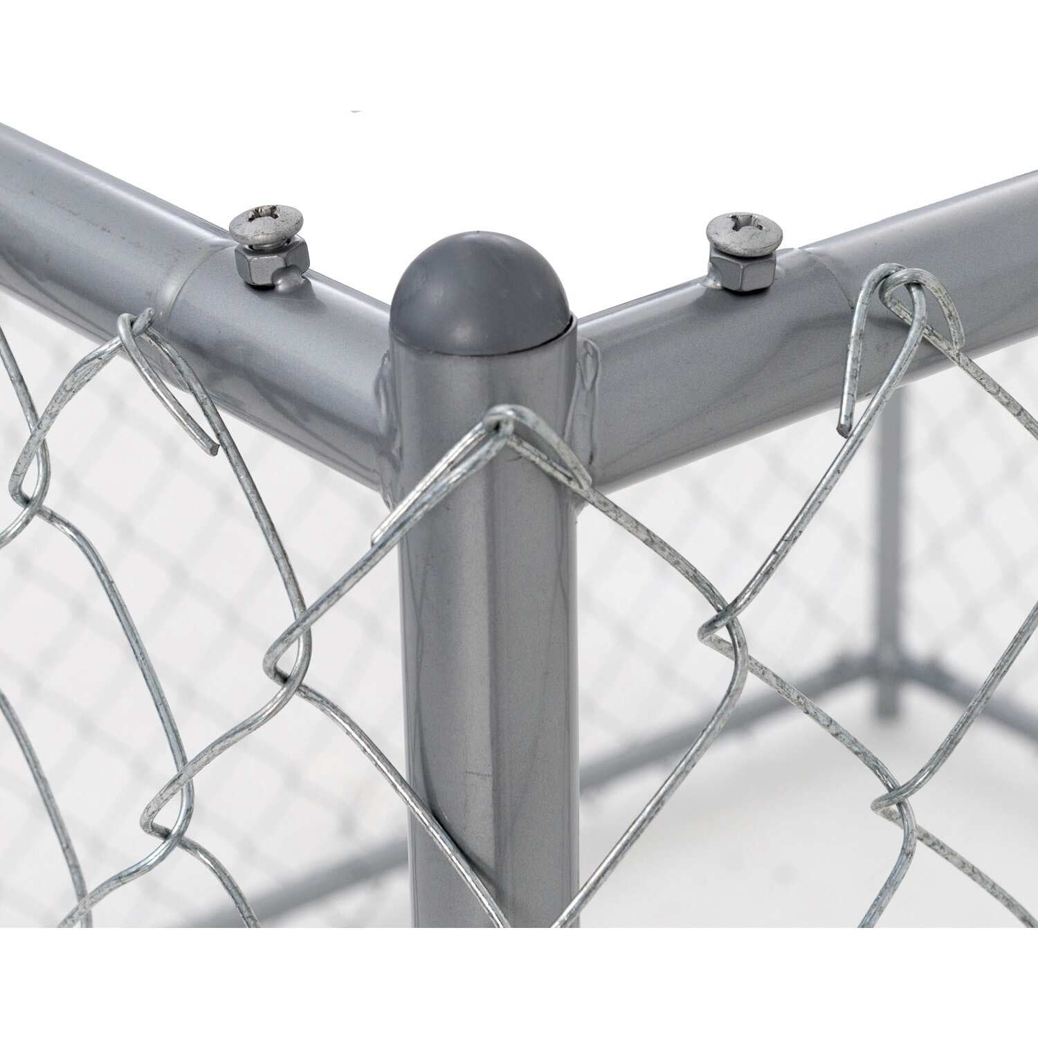 Lucky Dog 10 x 10 Ft. Heavy Duty Outdoor Chain Link Dog Kennel Enclosure w/ Door