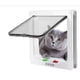 thumbnail image 1 of Puerta para mascotas resistente a la intemperie para gatos y perritos, puerta grande para gatos con bloqueo de 4 vías para puertas interiores y exteriores, tamaño M, Color blanco, 1 of 1