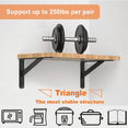 thumbnail image 3 of 12-Pack Heavy Duty Shelf Bracket 7 Inch, Wall Fit for 7-10 Inch Floating Shelves, L Brackets with 90 Degree Triangle, 250 LBS Max Load, Shelf Mounting Hardware Included, Black, 3 of 7