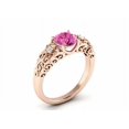 thumbnail image 3 of HeartsAndYou 1.6ct Natural Pink Sapphire Floral Filigree Solitaire Ring 14k SOLID Rose Gold, 3 of 9
