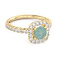 thumbnail image 2 of 2.29 Ctw Round Natural Emerald 925 Sterling Silver Gold Vermeil Halo Women Valentines Day Gifts Ring, 2 of 3