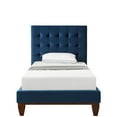 thumbnail image 2 of Inspired Home Saverio Velvet Tufted Platform Bed Full Size, Navy, 2 of 9