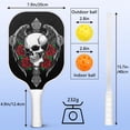 thumbnail image 4 of Pickleball Paddles Set Of 2, Fiberglass Surface, Skull & Tatoo Style, 4 Balls & Bag, 4 of 5