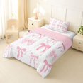 thumbnail image 2 of Erosebridal Kids Kawaii Plaid Bowknot Twin Comforter Sets 3-Piece,Girls Teens Cute Stripes Bow Tie Bedding Set,Pink Reversible,Microfiber Bedroom Decor, 2 of 6