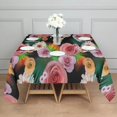 thumbnail image 3 of Pioneer Flower Floral Print Pattern Square Tablecloth,Waterproof Square Table Cover,Wipeable Spillproof Washable Table Cover for Home Kitchen Party Decor 60"x60"(152x152cm), 3 of 6