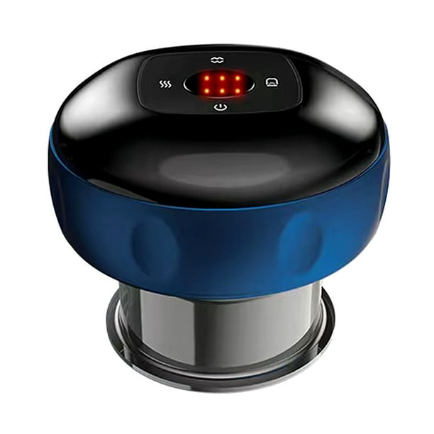 Soidarity Ventosas eléctricas para raspar el cuerpo, luz roja, calefacción, apagado automático, máquina de masaje, masajeador de mano para masajeadores Azul 6 marchas tipo 1