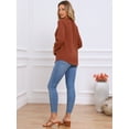 thumbnail image 3 of DARING DIVA Women's Stylish 3/4 Sleeve Elbow Sleeve Blouse S Brick Red, 3 of 6