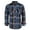 05# Blue Orange, variant on Men's Western Cowboy Long Sleeve Pearl Snap Casual Plaid Work Shirts (Black Blue #19 L)