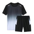 thumbnail image 5 of USNSM (M-5XL) Big and Tall Men's Quick Dry Lightweight Crew Neck Workout Short Sleeve Running Gym Athletic T-Shirts and Short Sets Gray XXL, 5 of 8