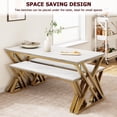 thumbnail image 7 of TROPOW Desk Chair,Kitchen Table Set with 2 Benches, Rectangular Dining Room Table Set with Sturdy Metal Frame, Saving Space for Kitchen, Dining Room, Apartment,White, 7 of 7