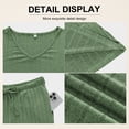 thumbnail image 6 of Qylux Women's Pajama Set Short Sleeve Adjustable Long Pants Sleepwear Set Soft Two Piece Matching Set with Pockets,Light Green,S, 6 of 9