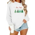 thumbnail image 2 of Ailaofu Christmas Sweatshirts Women Tis The Season Xmas Shirt Christmas Tree Graphics Tees Holiday Long Sleeve Pullover Tops, 2 of 7