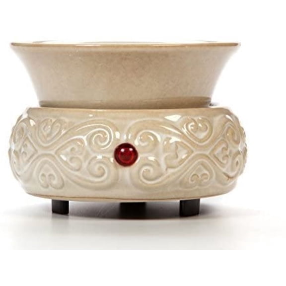 HOSLEY Ceramic Oil Warmer, Off-White