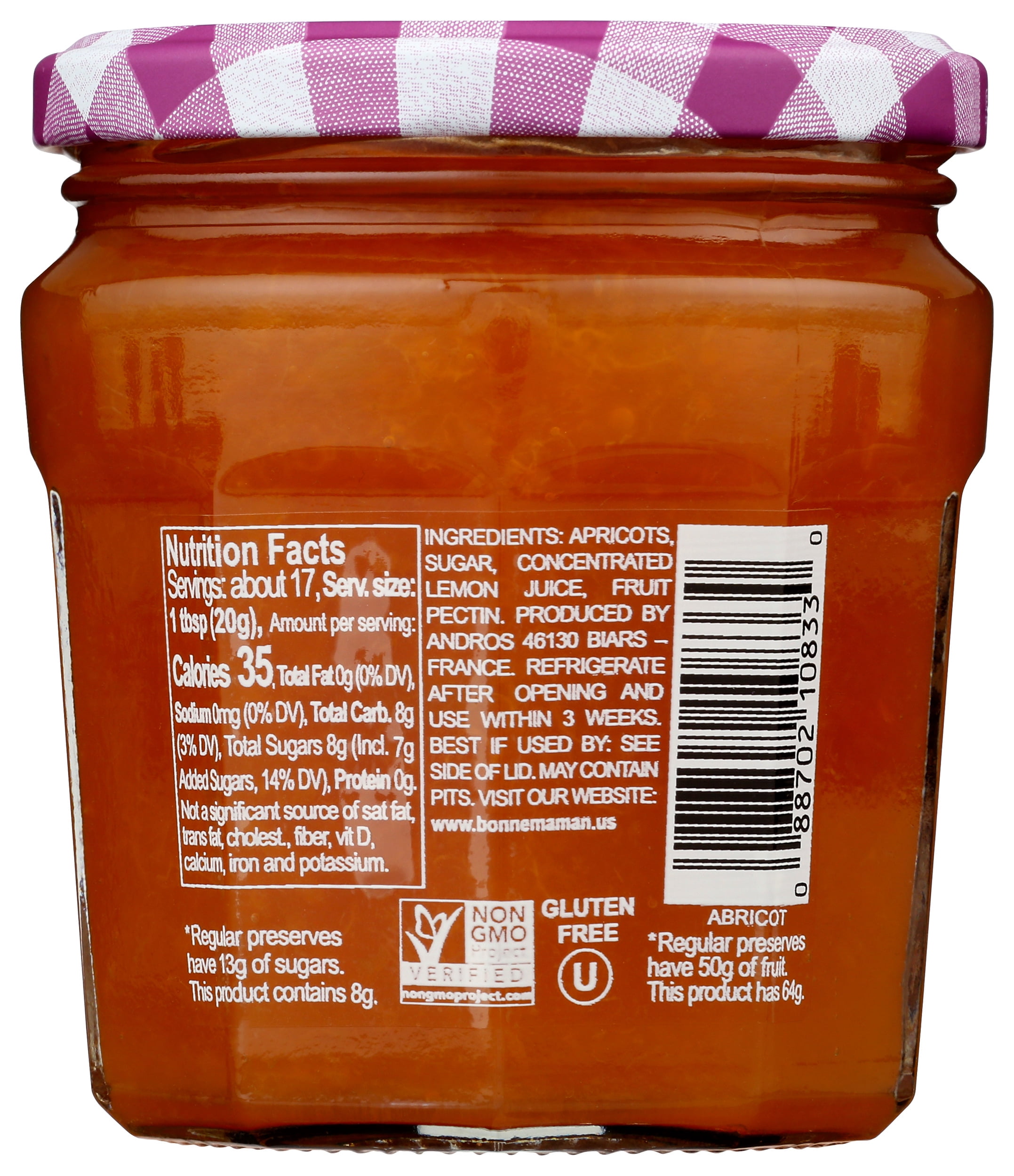 Bonne Maman  Apricot Fruit Spread  11.8 Ounce (Pack Of 6)