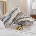 thumbnail image 3 of Outdoor Pillow Cover Ombre Gray Golden Marble Texture Set of 2 Waterproof Throw Pillowcases Abstract Art Decorative Patio Furniture Pillows for Couch Garden Indoor & Outdoor Use, 3 of 9
